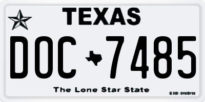 TX license plate DOC7485