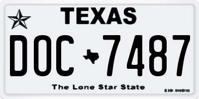 TX license plate DOC7487