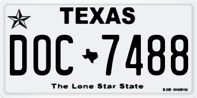 TX license plate DOC7488