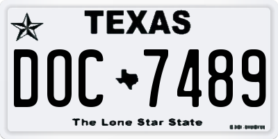 TX license plate DOC7489