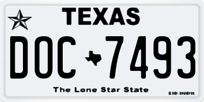 TX license plate DOC7493