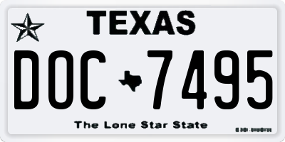 TX license plate DOC7495