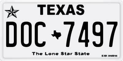 TX license plate DOC7497