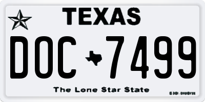 TX license plate DOC7499