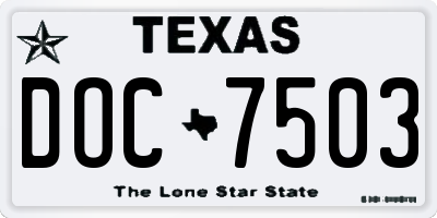 TX license plate DOC7503
