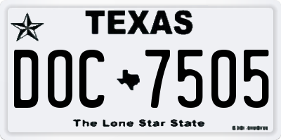 TX license plate DOC7505
