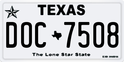 TX license plate DOC7508