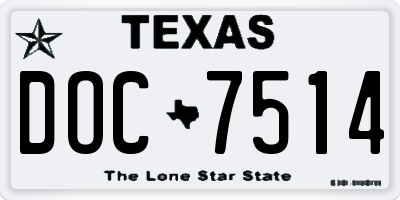 TX license plate DOC7514