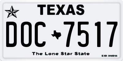 TX license plate DOC7517
