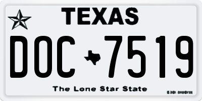 TX license plate DOC7519
