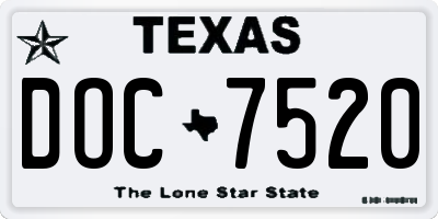 TX license plate DOC7520