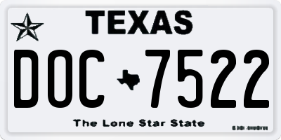TX license plate DOC7522