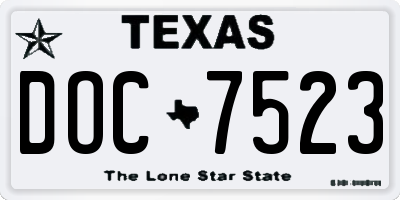 TX license plate DOC7523