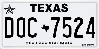 TX license plate DOC7524