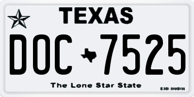 TX license plate DOC7525