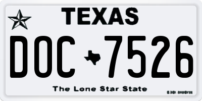 TX license plate DOC7526