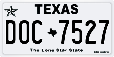 TX license plate DOC7527
