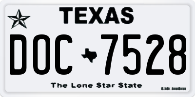 TX license plate DOC7528