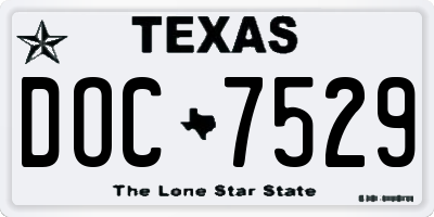 TX license plate DOC7529