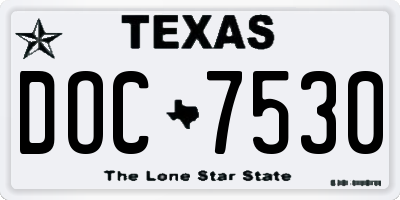 TX license plate DOC7530