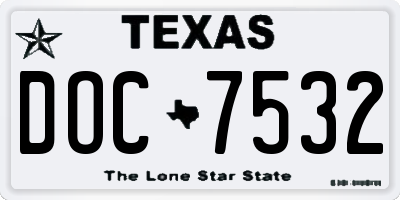 TX license plate DOC7532