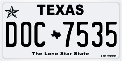 TX license plate DOC7535