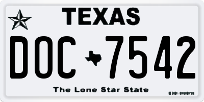 TX license plate DOC7542