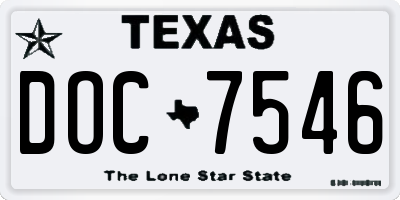 TX license plate DOC7546