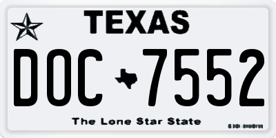 TX license plate DOC7552
