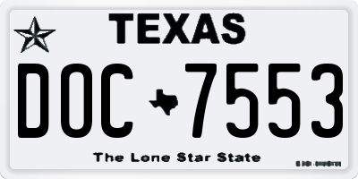 TX license plate DOC7553