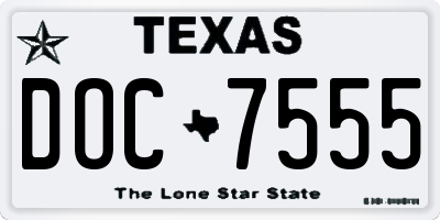 TX license plate DOC7555