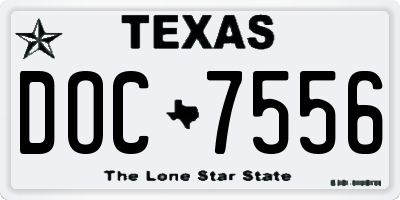 TX license plate DOC7556