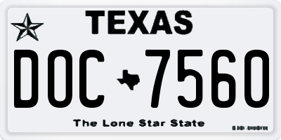 TX license plate DOC7560