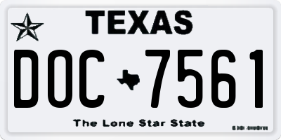 TX license plate DOC7561