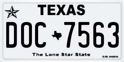 TX license plate DOC7563
