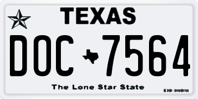 TX license plate DOC7564