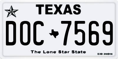 TX license plate DOC7569