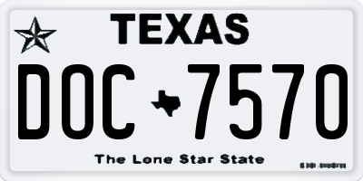 TX license plate DOC7570
