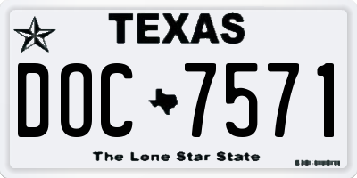 TX license plate DOC7571