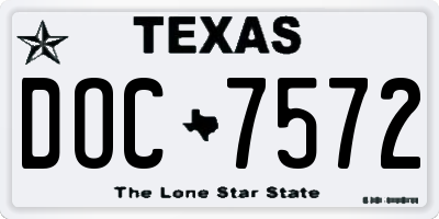 TX license plate DOC7572