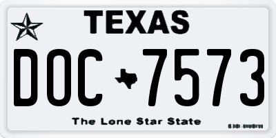 TX license plate DOC7573