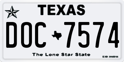 TX license plate DOC7574