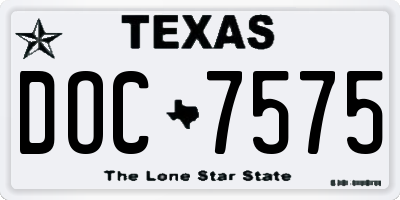 TX license plate DOC7575