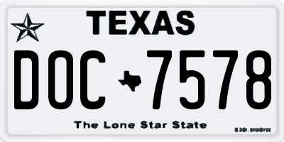 TX license plate DOC7578