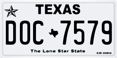 TX license plate DOC7579