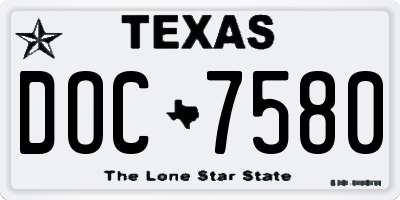 TX license plate DOC7580