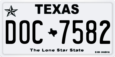 TX license plate DOC7582