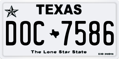 TX license plate DOC7586