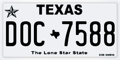 TX license plate DOC7588