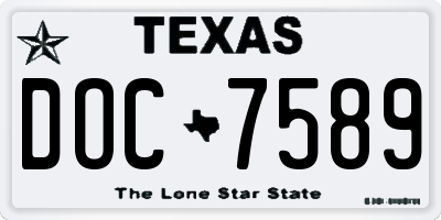 TX license plate DOC7589
